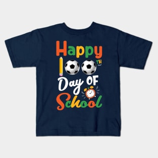 Happy 100th Day of School Football Teachers & Boys Gift Kids T-Shirt